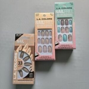 L.A. Colors Nail Frill High Gloss‎  Artificial Nail Tip Kit 33 PC Lot of 3